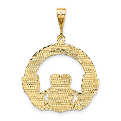 14 Karat Gelbgold Claddagh-Anhänger