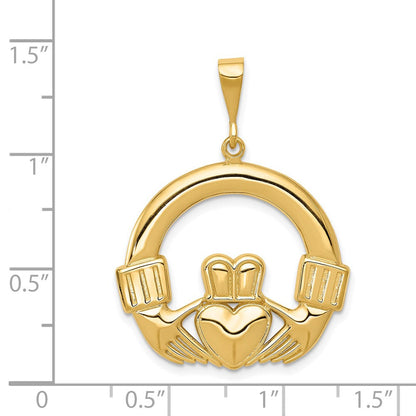14 Karat Gelbgold Claddagh-Anhänger