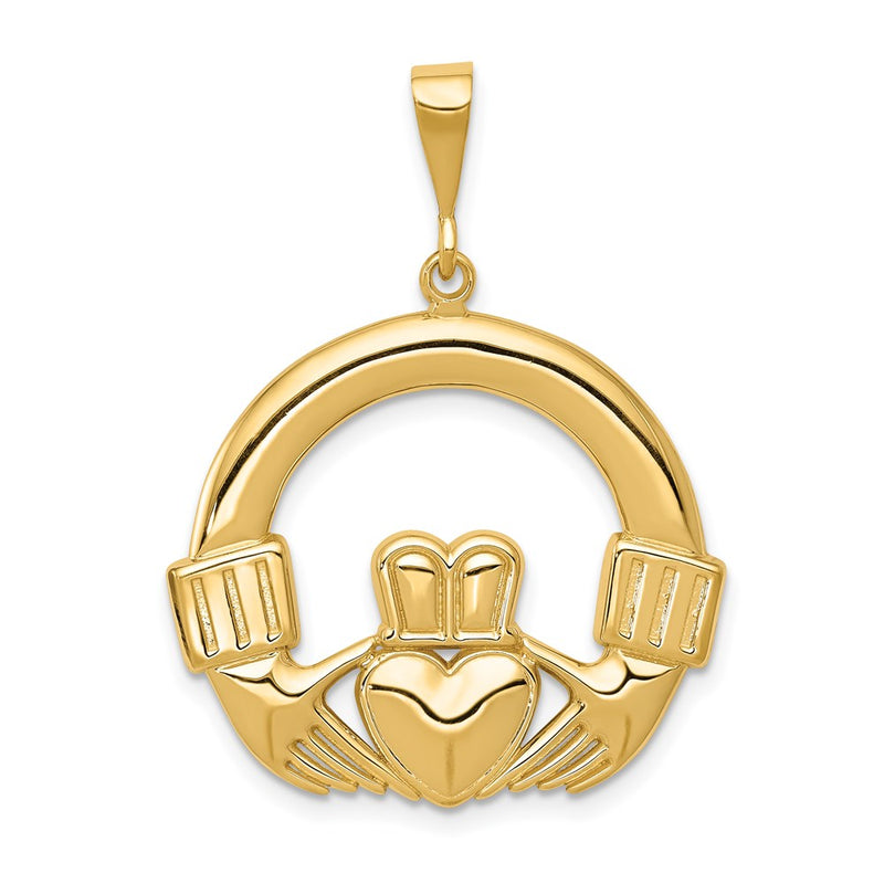 14 Karat Gelbgold Claddagh-Anhänger