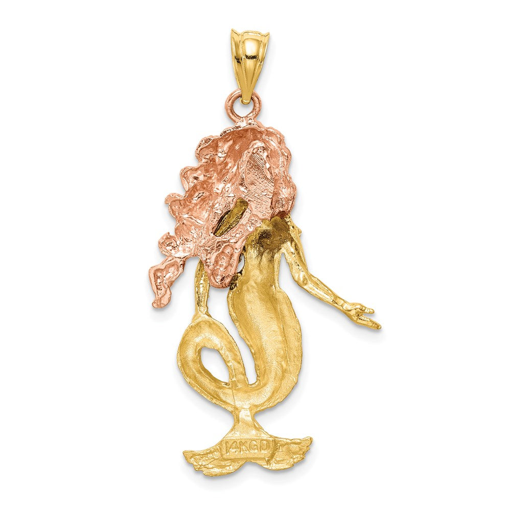 14 Karat Bicolor-Gold Meerjungfrau-Charm