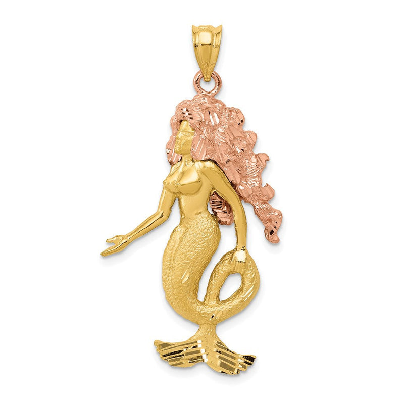14 Karat Bicolor-Gold Meerjungfrau-Charm
