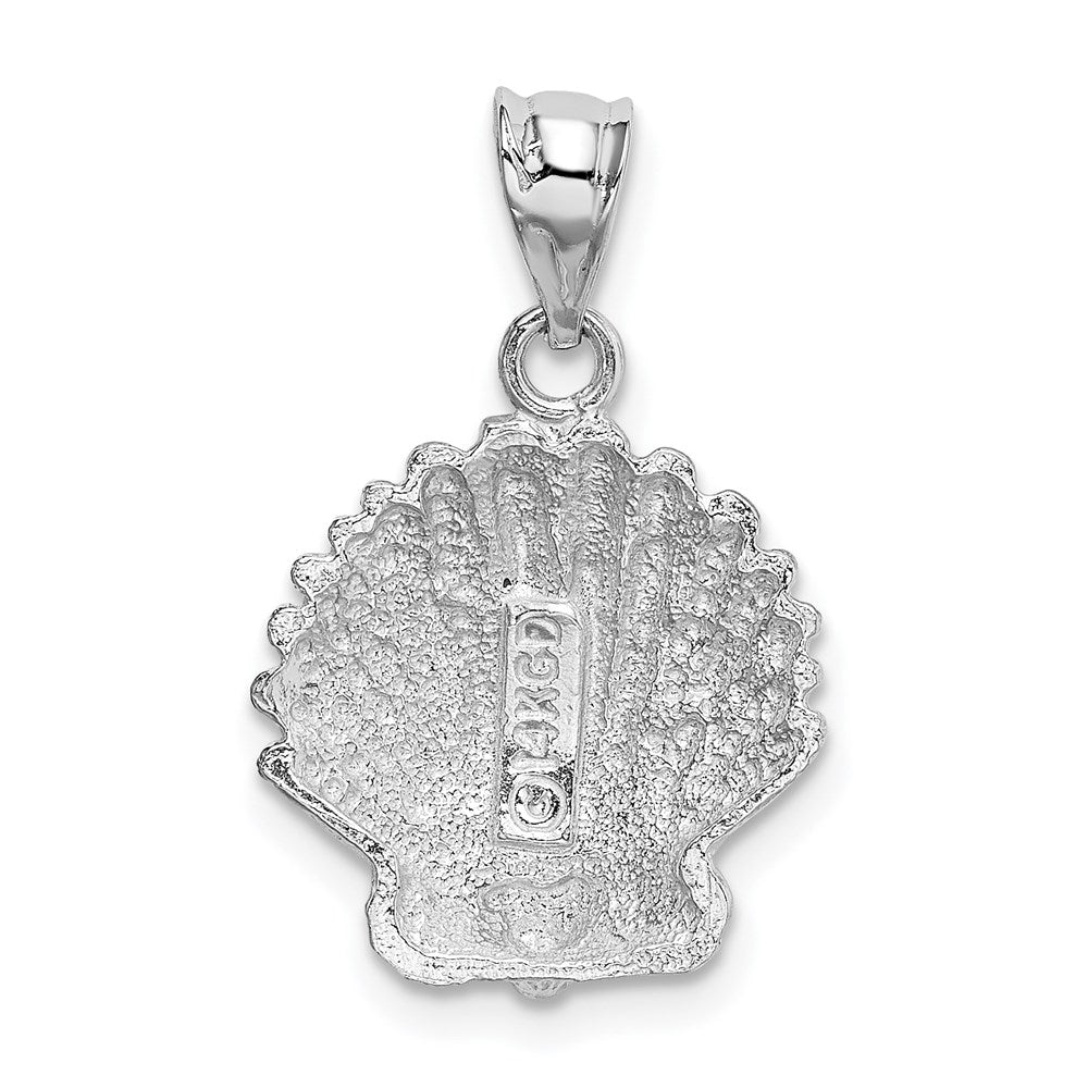 14K Weißgold Muschel-Charm
