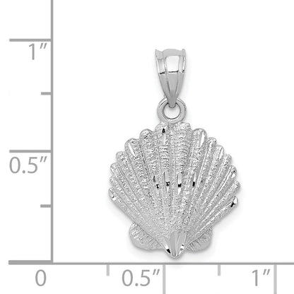 14K Weißgold Muschel-Charm