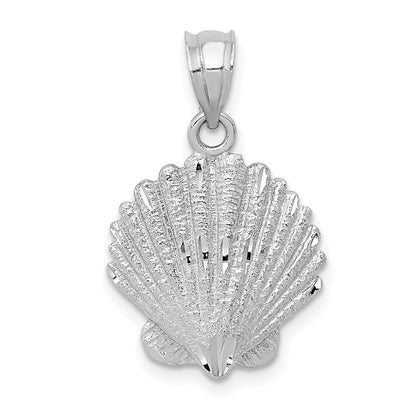 14K Weißgold Muschel-Charm