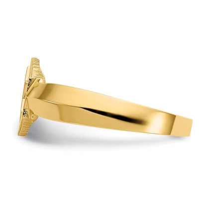 14K Bicolor Gold Polierter Davidstern Ring