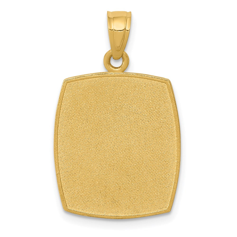 14K Gelbgold Taufe-Anhänger, satiniert/poliert