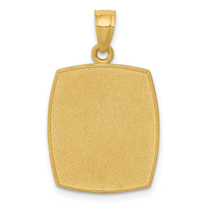 14K Gelbgold Taufe-Anhänger, satiniert/poliert