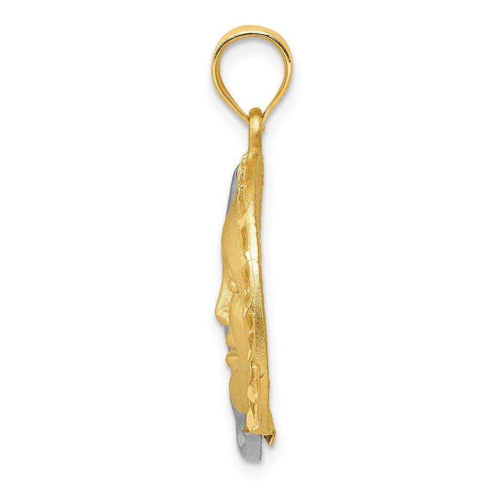 14K Bicolor-Gold Sonne-und-Mond-Charm