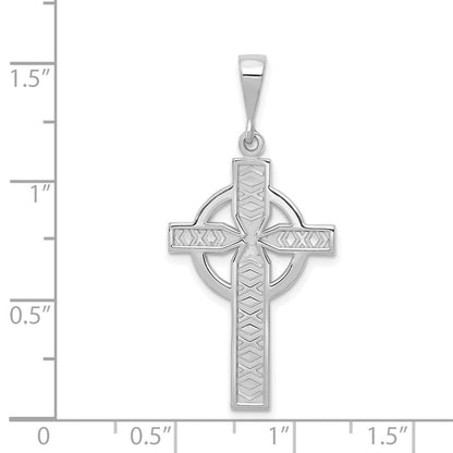 14K Weißgold Keltisches Kreuz Charm