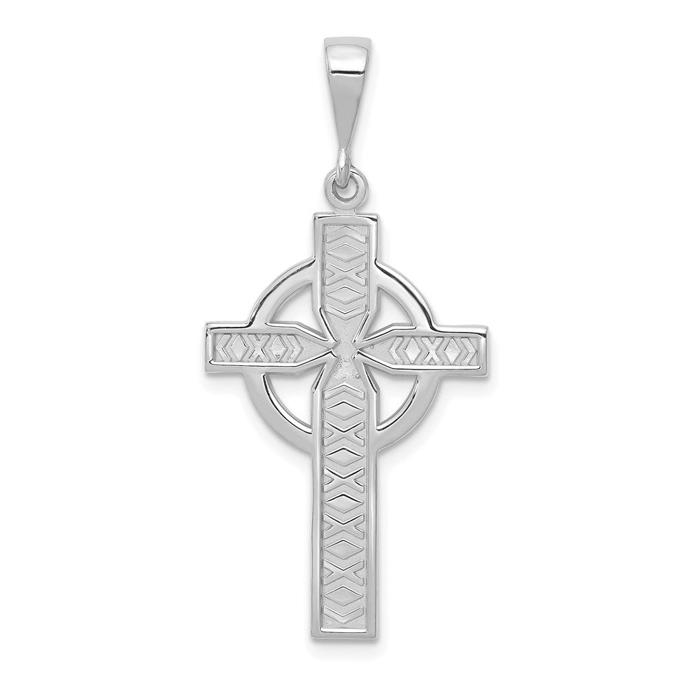 14K Weißgold Keltisches Kreuz Charm