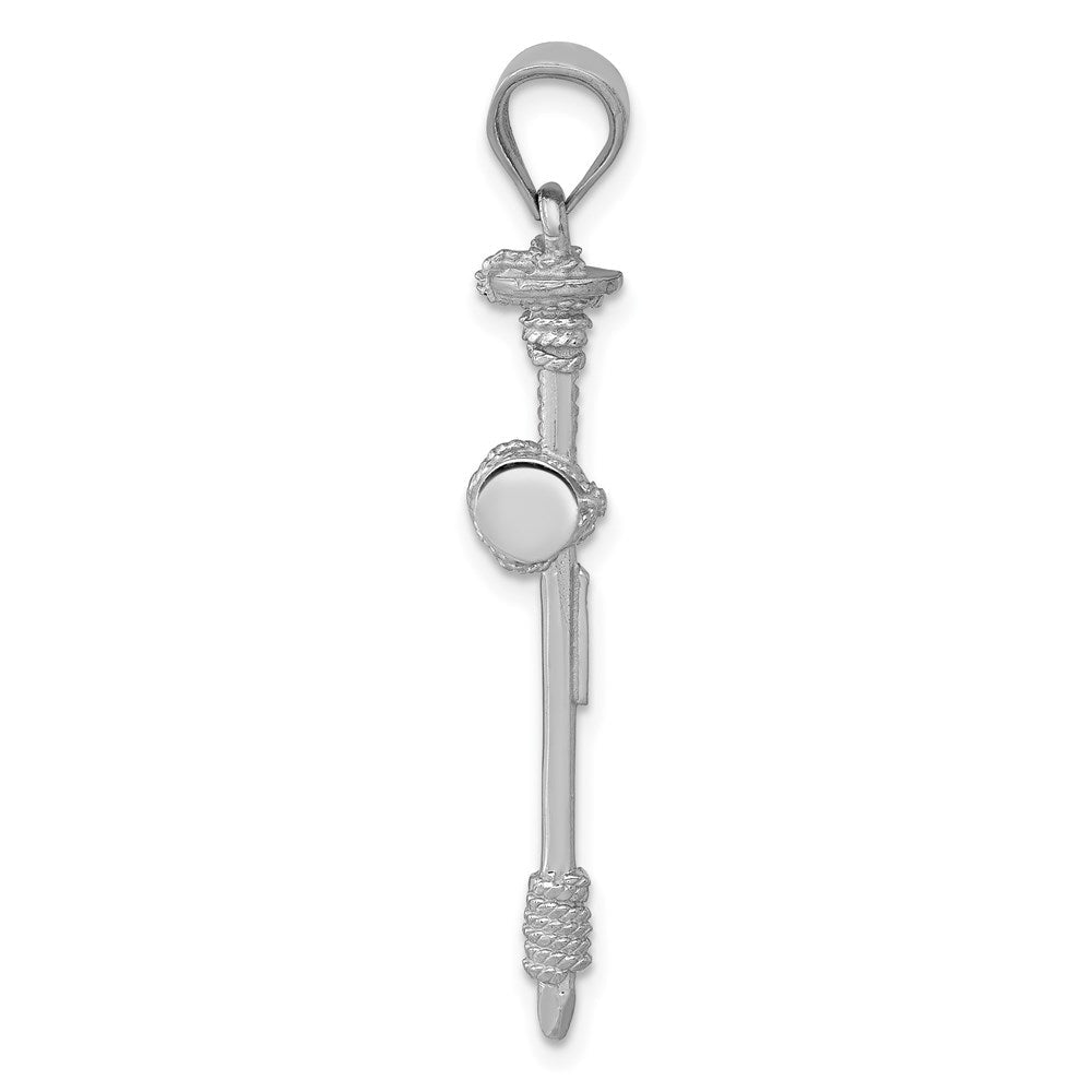 14K Weißgold Nagel-Kreuz-Anhänger
