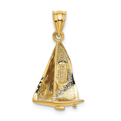 14K Gelbgold Segelboot-Charm