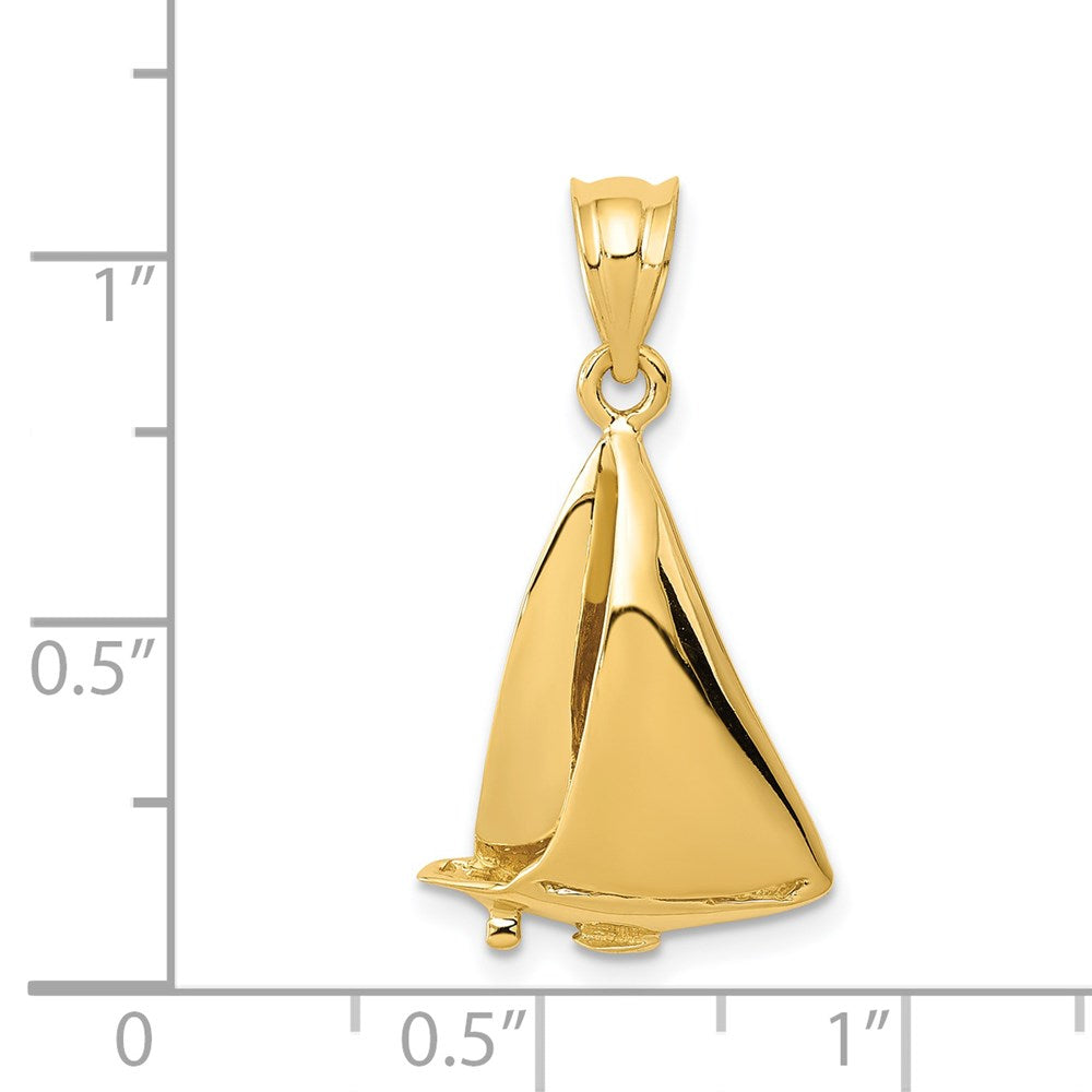 14K Gelbgold Segelboot-Charm