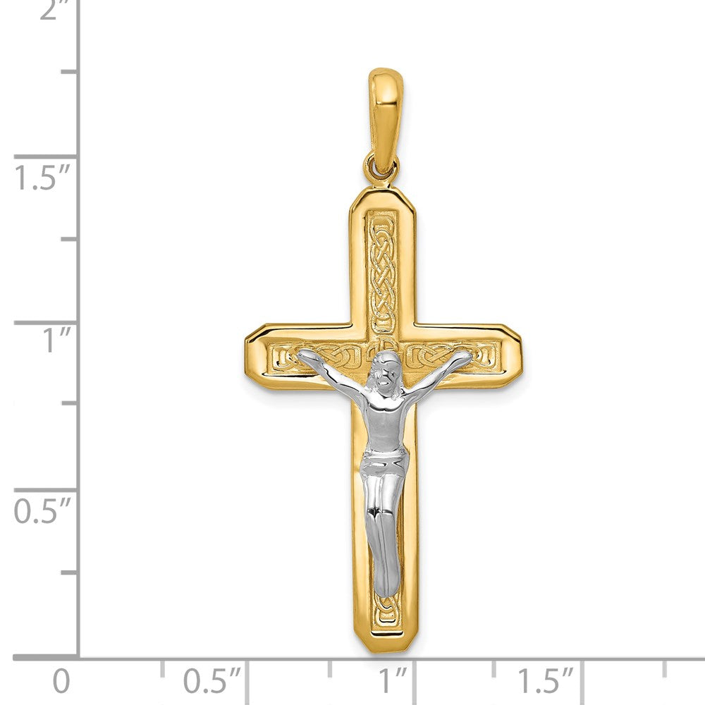 14K Bicolor Gold Kruzifix-Anhänger
