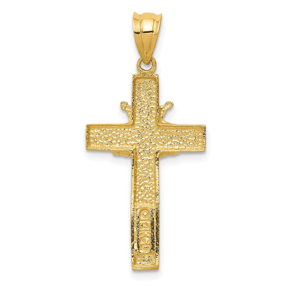 14K Gelbgold Claddagh-Kreuz-Anhänger