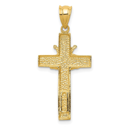 14K Gelbgold Claddagh-Kreuz-Anhänger
