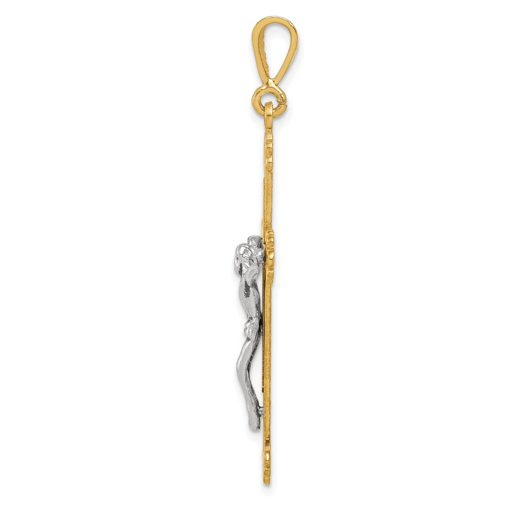 14K Bicolor Gold Kruzifix-Anhänger