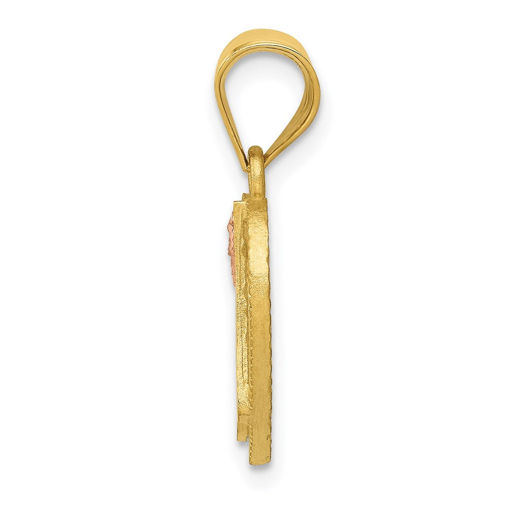 14K Bicolor Herz Buchstabe A Initiale Anhänger