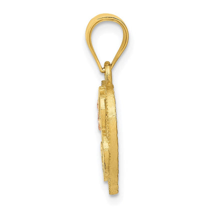 14K Bicolor Herz Buchstabe B Initiale Anhänger