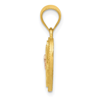 14K Bicolor Herz Buchstabe C Initiale Anhänger