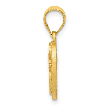 14K Bicolor Herz Buchstabe E Initiale Anhänger