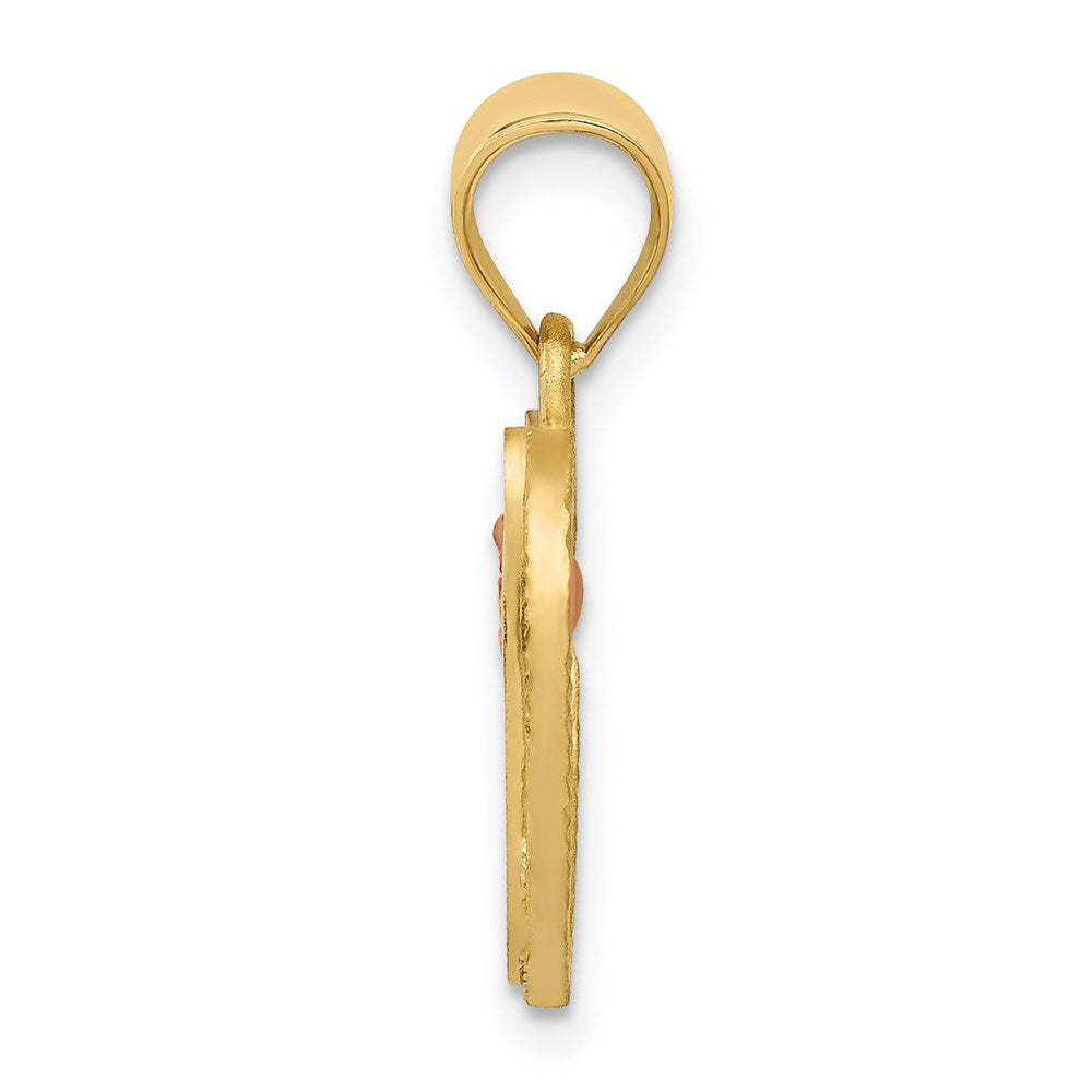 14K Bicolor Herz Buchstabe G Initiale Anhänger