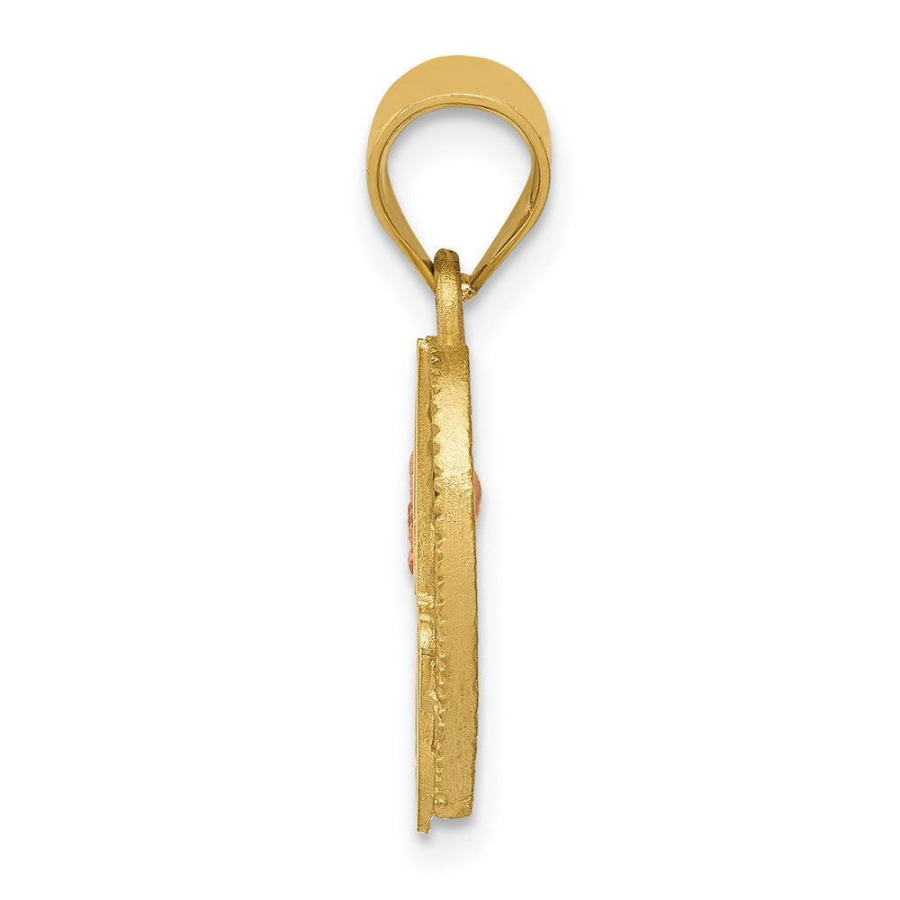 14K Bicolor Herz Buchstabe J Initiale Anhänger