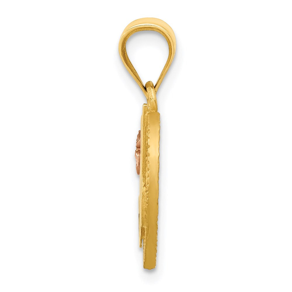 14K Bicolor Herz Buchstabe M Initiale Anhänger