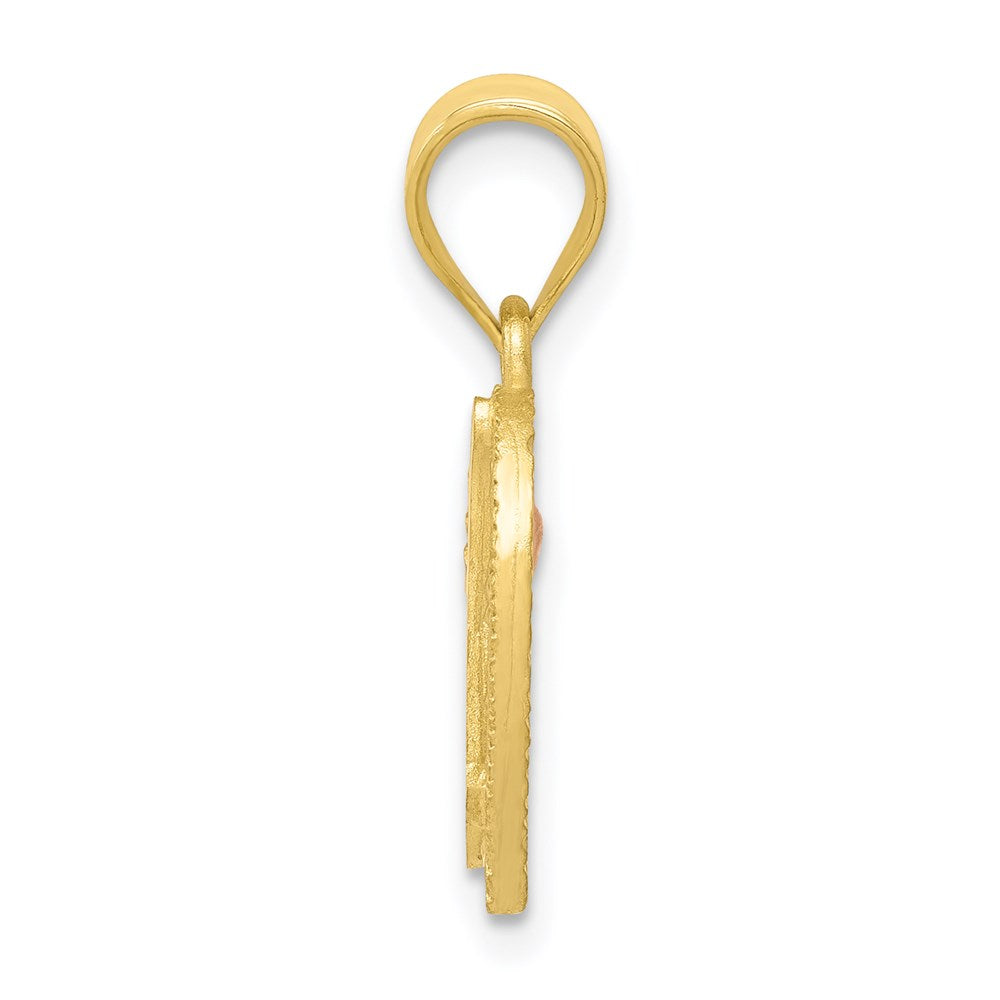 14K Bicolor Herz Buchstabe N Initiale Anhänger