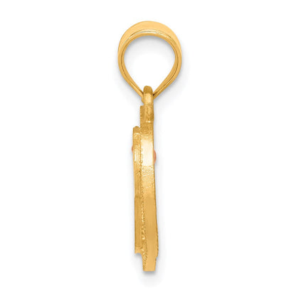 14K Bicolor Herz Buchstabe P Initiale Anhänger