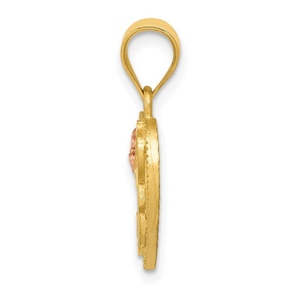 14K Bicolor Herz Buchstabe R Initiale Anhänger