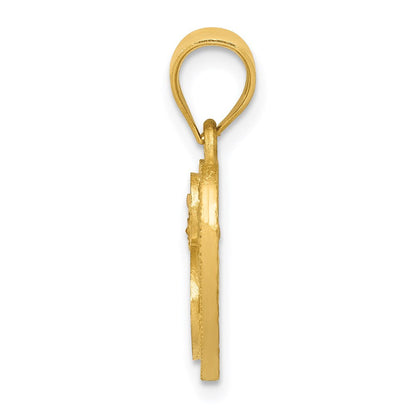 14K Bicolor Herz Buchstabe S Initiale Anhänger