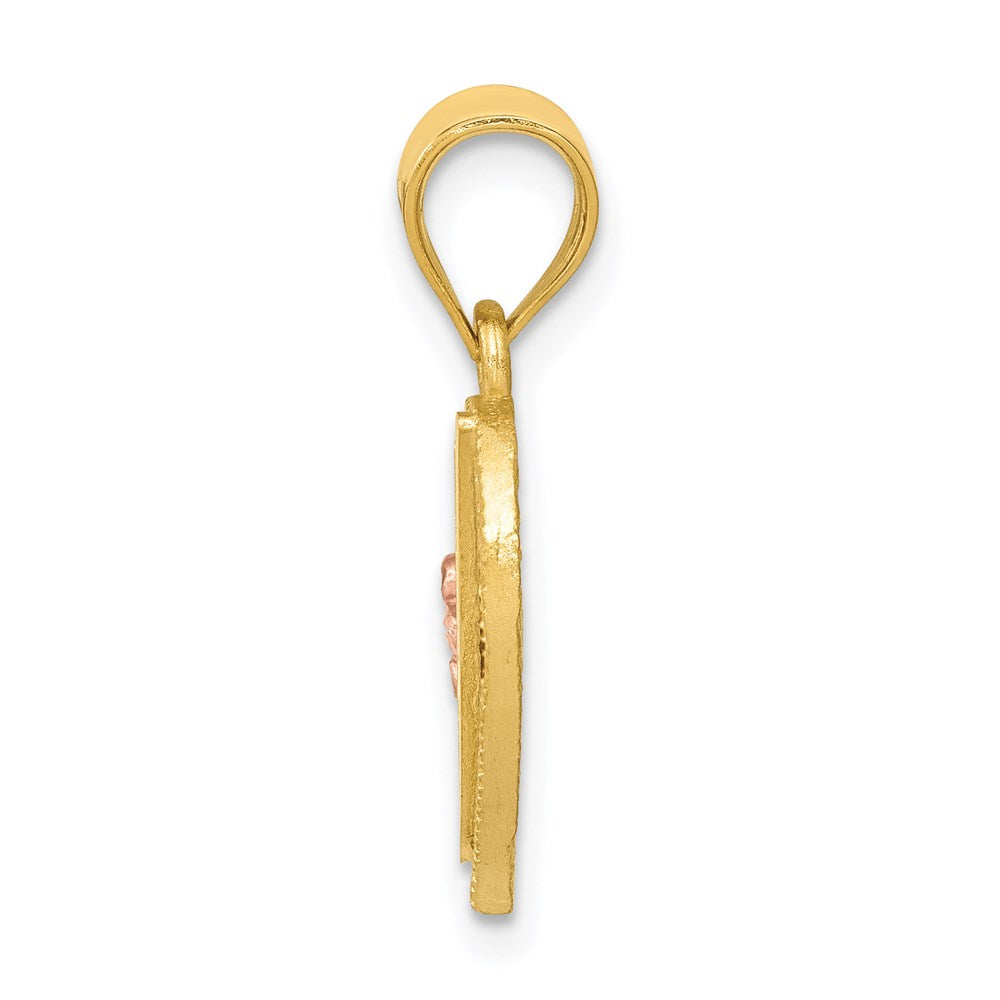 14K Bicolor Herz Buchstabe V Initiale Anhänger