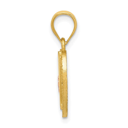 14K Bicolor Gold Herz-Buchstabenanhänger Initiale „W