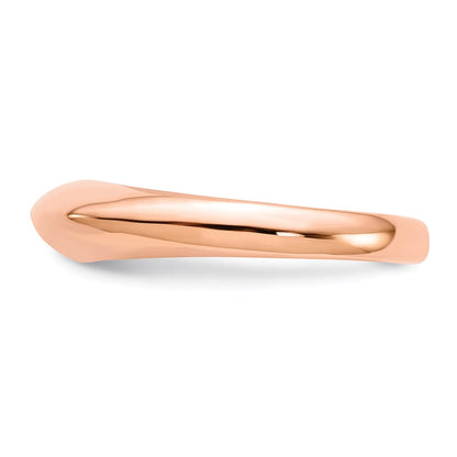 14K Roségold Poliert Fancy Dome Ring