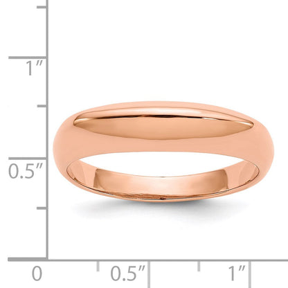 14K Roségold Poliert Fancy Dome Ring
