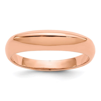 14K Roségold Poliert Fancy Dome Ring