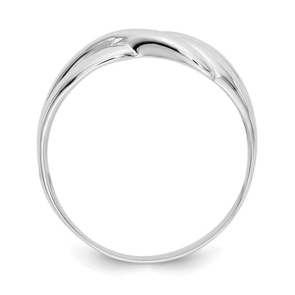 14K Weißgold Poliert X-Dome Ring