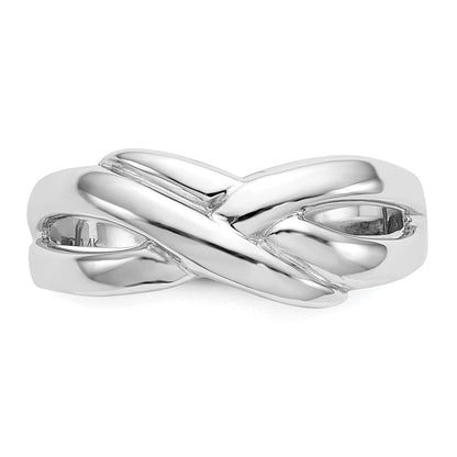 14K Weißgold Poliert X-Dome Ring
