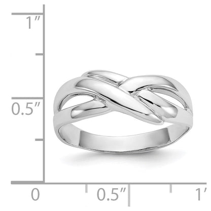 14K Weißgold Poliert X-Dome Ring
