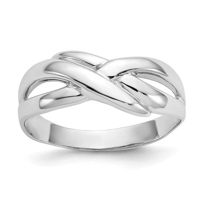 14K Weißgold Poliert X-Dome Ring