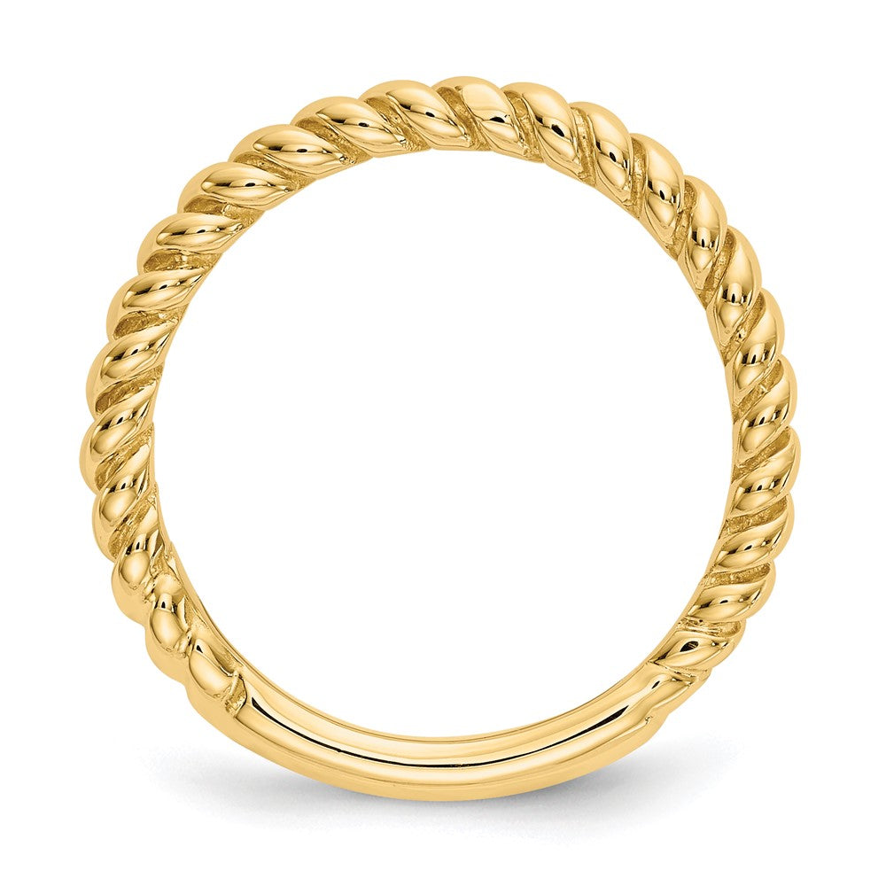 14K Gelbgold Ring mit gedrehtem, poliertem Design