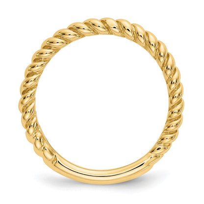 14K Gelbgold Ring mit gedrehtem, poliertem Design