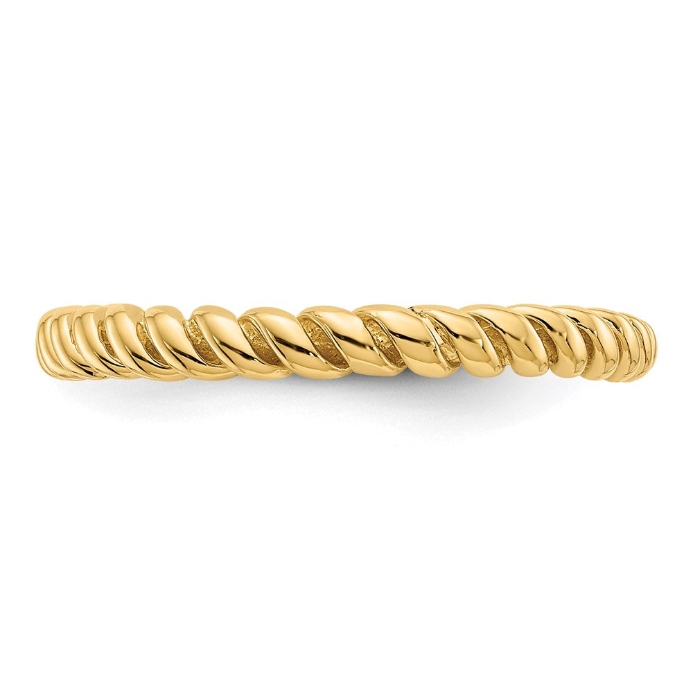 14K Gelbgold Ring mit gedrehtem, poliertem Design