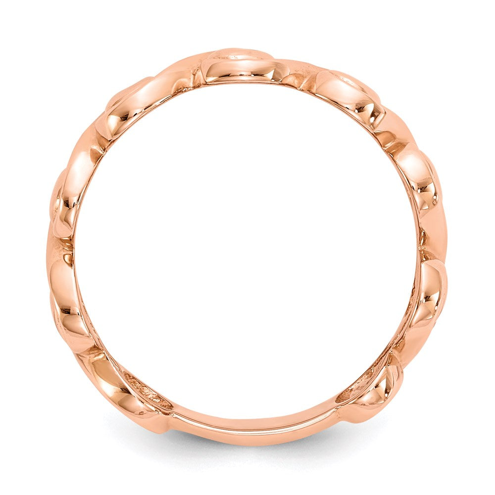 14K Roségold Ring mit Schnörkel-Design, poliert