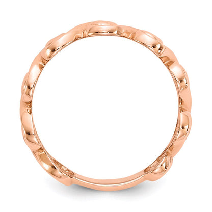 14K Roségold Ring mit Schnörkel-Design, poliert