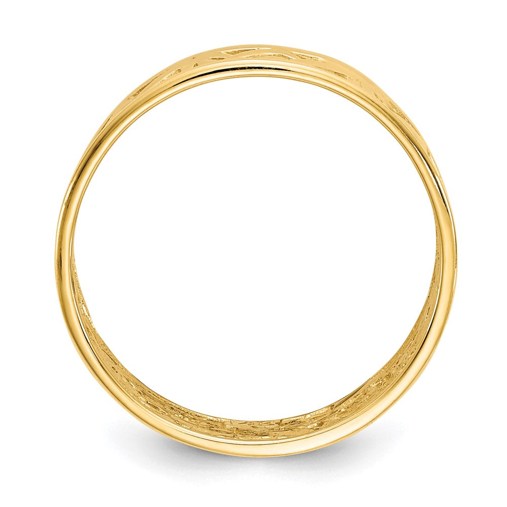 585 Gelbgold Ring mit poliertem Keltischem Knoten