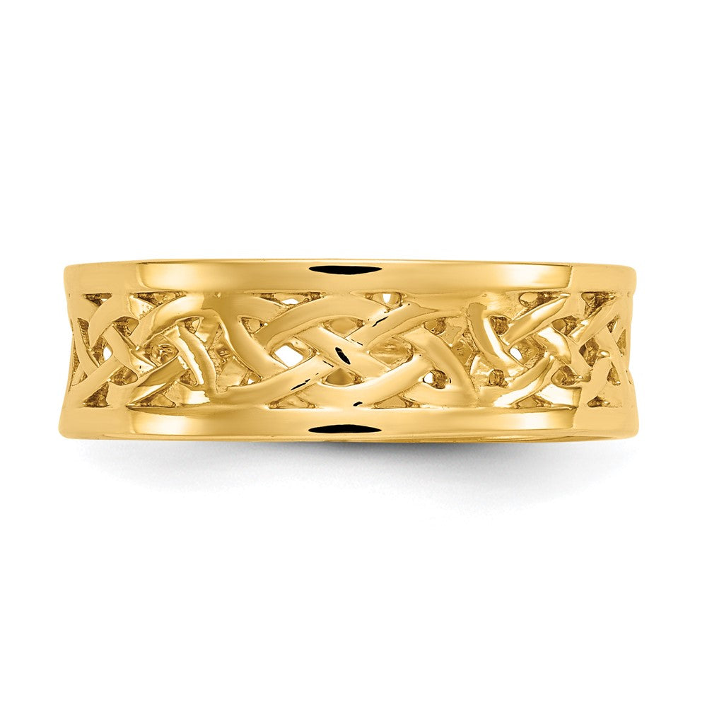 585 Gelbgold Ring mit poliertem Keltischem Knoten