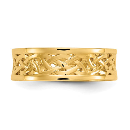 585 Gelbgold Ring mit poliertem Keltischem Knoten