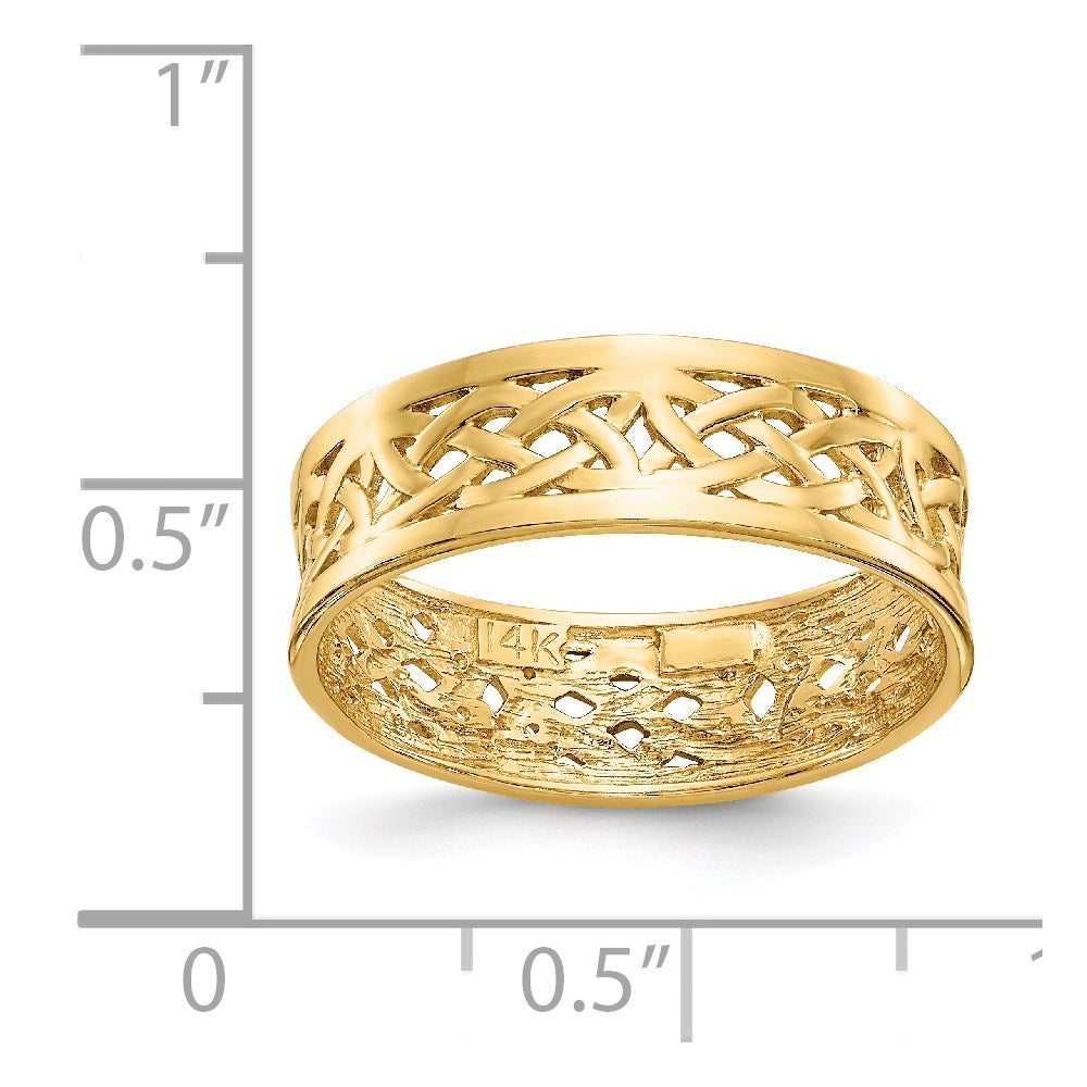 585 Gelbgold Ring mit poliertem Keltischem Knoten